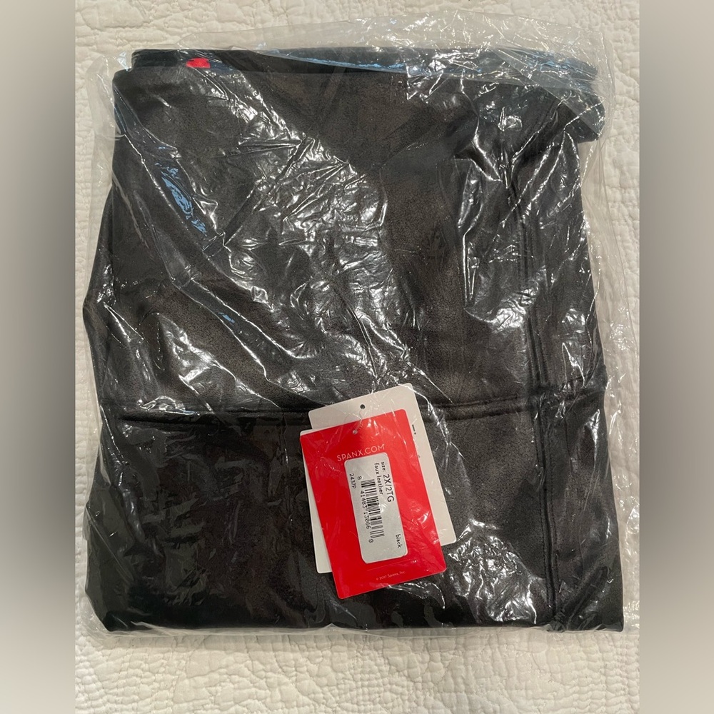 SPANX faux leather leggings size 2X NWT